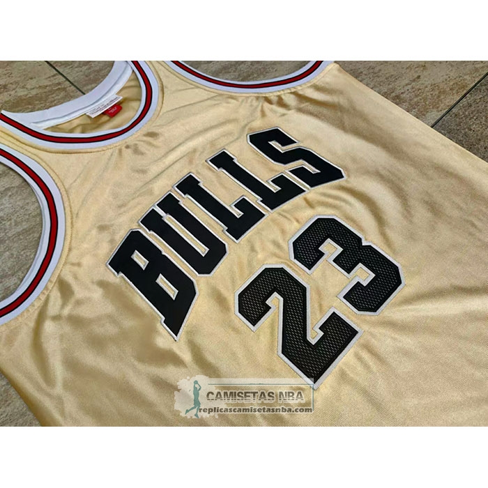 Camiseta Chicago Bulls Michael Jordan NO 23 75th Anniversary Mitchell & Ness 1997-98 Oro